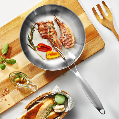 Premium 304 Stainless Steel Frying Pan – Nonstick & Built for Precision Cooking!