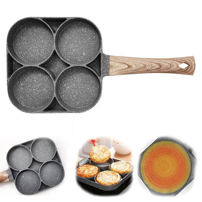 Perfectly Cooked Eggs & Pancakes – Nonstick 4-Cup Frying Pan for Easy Breakfasts!