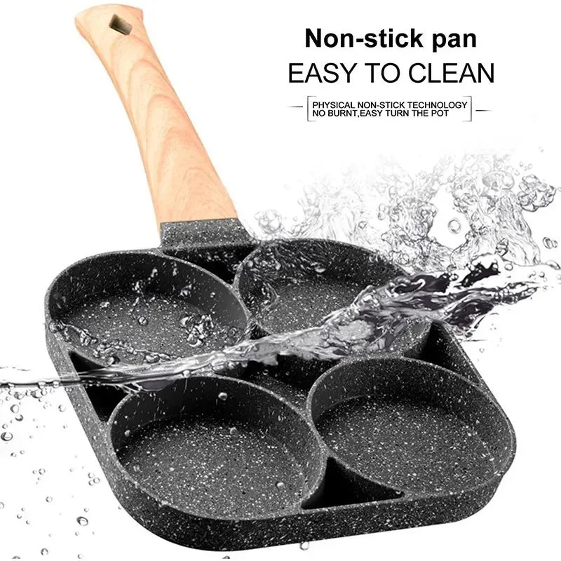 Perfectly Cooked Eggs & Pancakes – Nonstick 4-Cup Frying Pan for Easy Breakfasts!