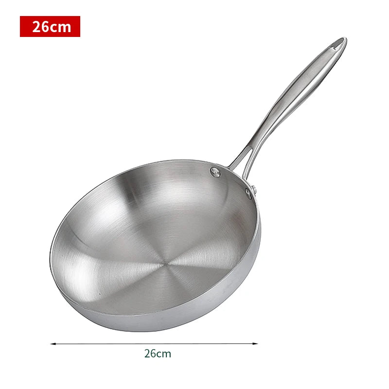 Premium 304 Stainless Steel Frying Pan – Nonstick & Built for Precision Cooking!