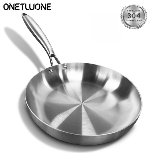 Premium 304 Stainless Steel Frying Pan – Nonstick & Built for Precision Cooking!