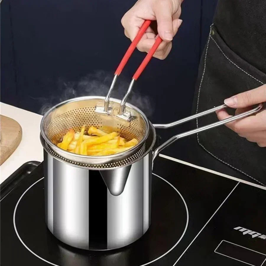 Crispy, Golden Fries & Wings – Stainless Steel Fryer with Built-in Oil Filter!