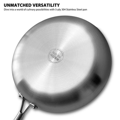 Premium 304 Stainless Steel Frying Pan – Nonstick & Built for Precision Cooking!