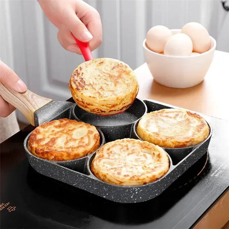 Perfectly Cooked Eggs & Pancakes – Nonstick 4-Cup Frying Pan for Easy Breakfasts!